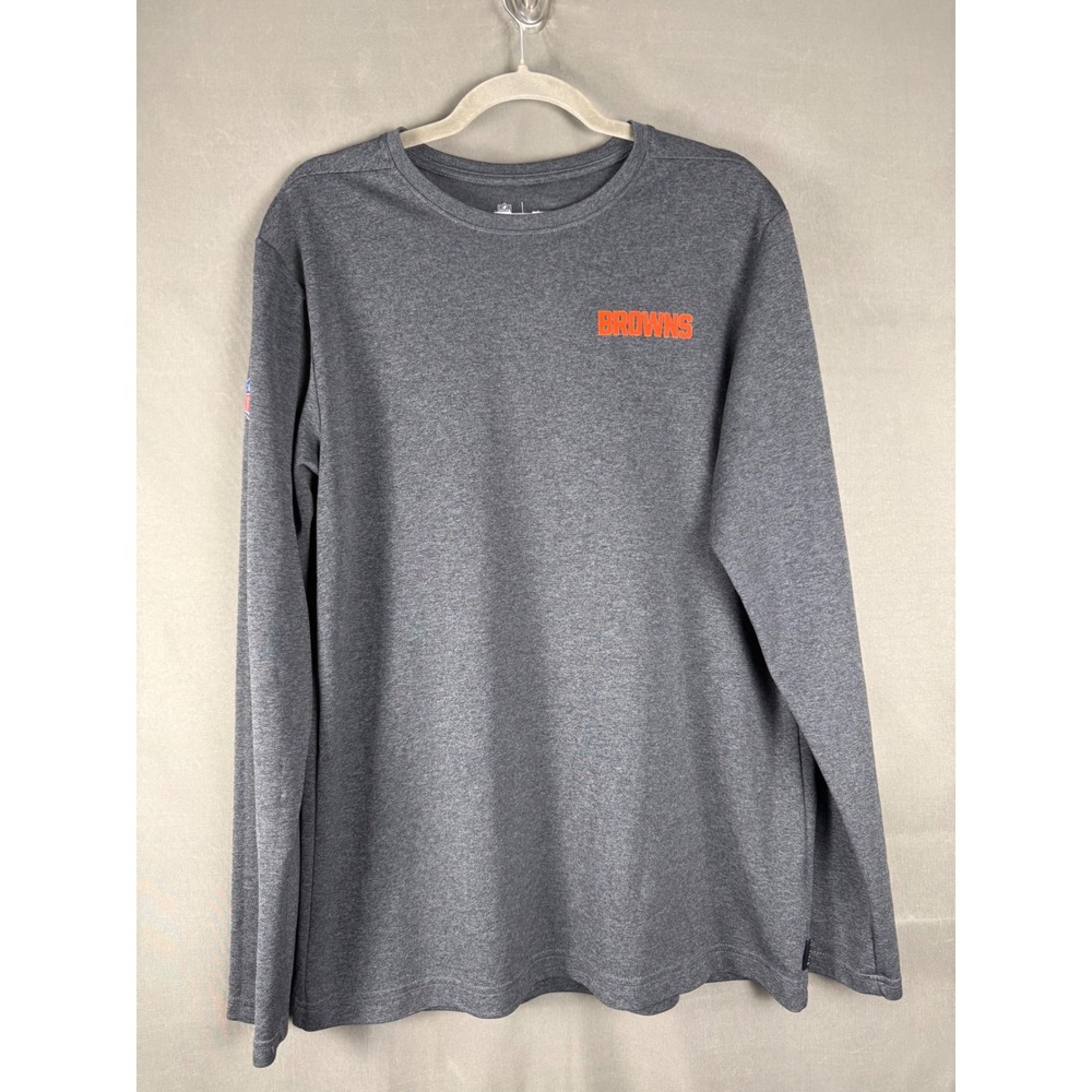 Nike Cleveland Browns Shirt Mens Large Gray Long Sleeve NFL On-Field AO3549-060